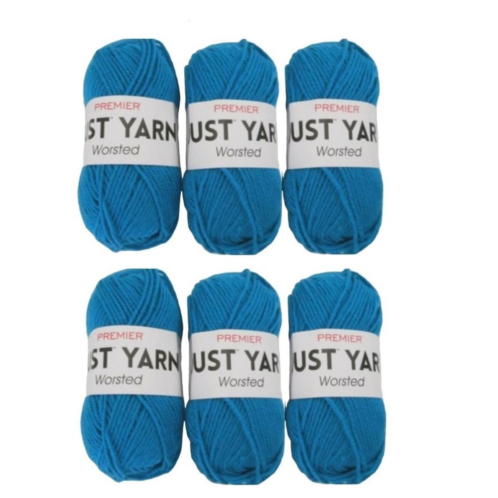 Lot of 6 Just Yarn Color 116-14 Turquoise